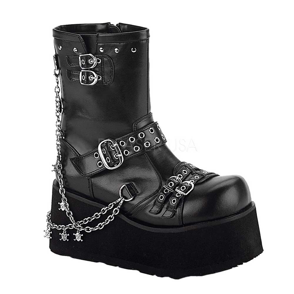 Demonia Demonia Plateau Laarzen RANGER 301 Zwart | Attitude new rock dames laarzen op plateau zwart 19 zwart combi